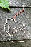 Wisconsin Home Wood Ornament