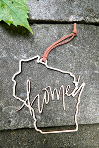 Wisconsin Home Wood Ornament