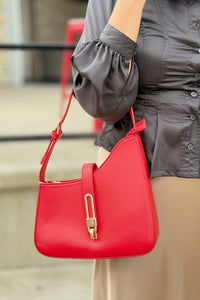 Havana Asymmetrical Shoulder Bag - Cherry