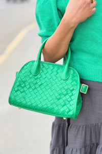 Kristie Woven Crossbody - Kelly Green