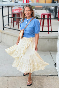 Tiered Wrap Maxi Skirt - Vanilla