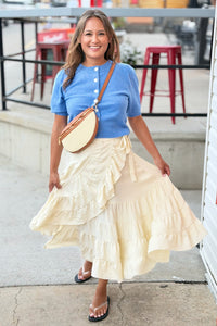 Tiered Wrap Maxi Skirt - Vanilla