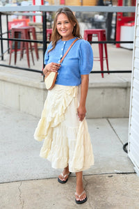 Tiered Wrap Maxi Skirt - Vanilla