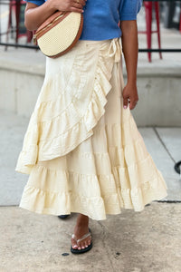 Tiered Wrap Maxi Skirt - Vanilla