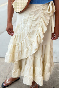 Tiered Wrap Maxi Skirt - Vanilla