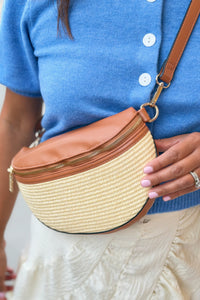 Nevaeh Straw Crossbody - Brown