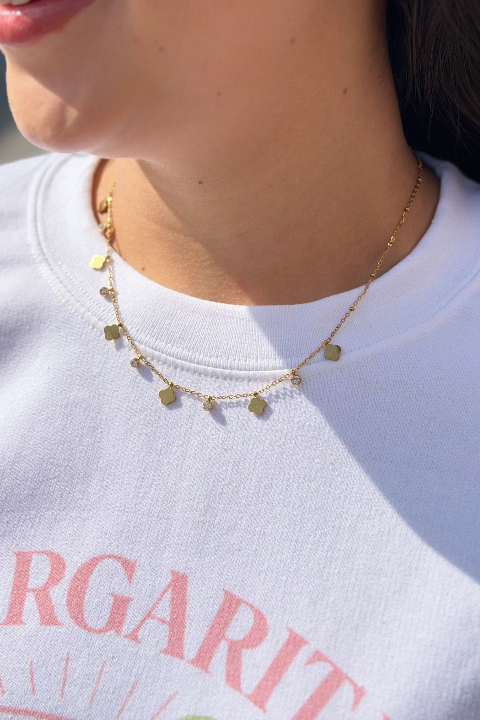 Dainty Clover Gold Necklace