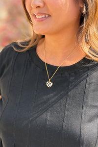 Checkered Heart Necklace