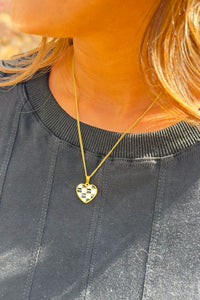 Checkered Heart Necklace