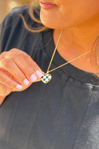 Checkered Heart Necklace