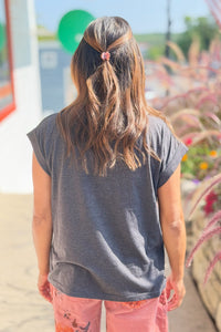 Round Neck Tee - Charcoal