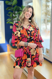 Kathy Woven Clutch/Crossbody Bag - Hot Pink