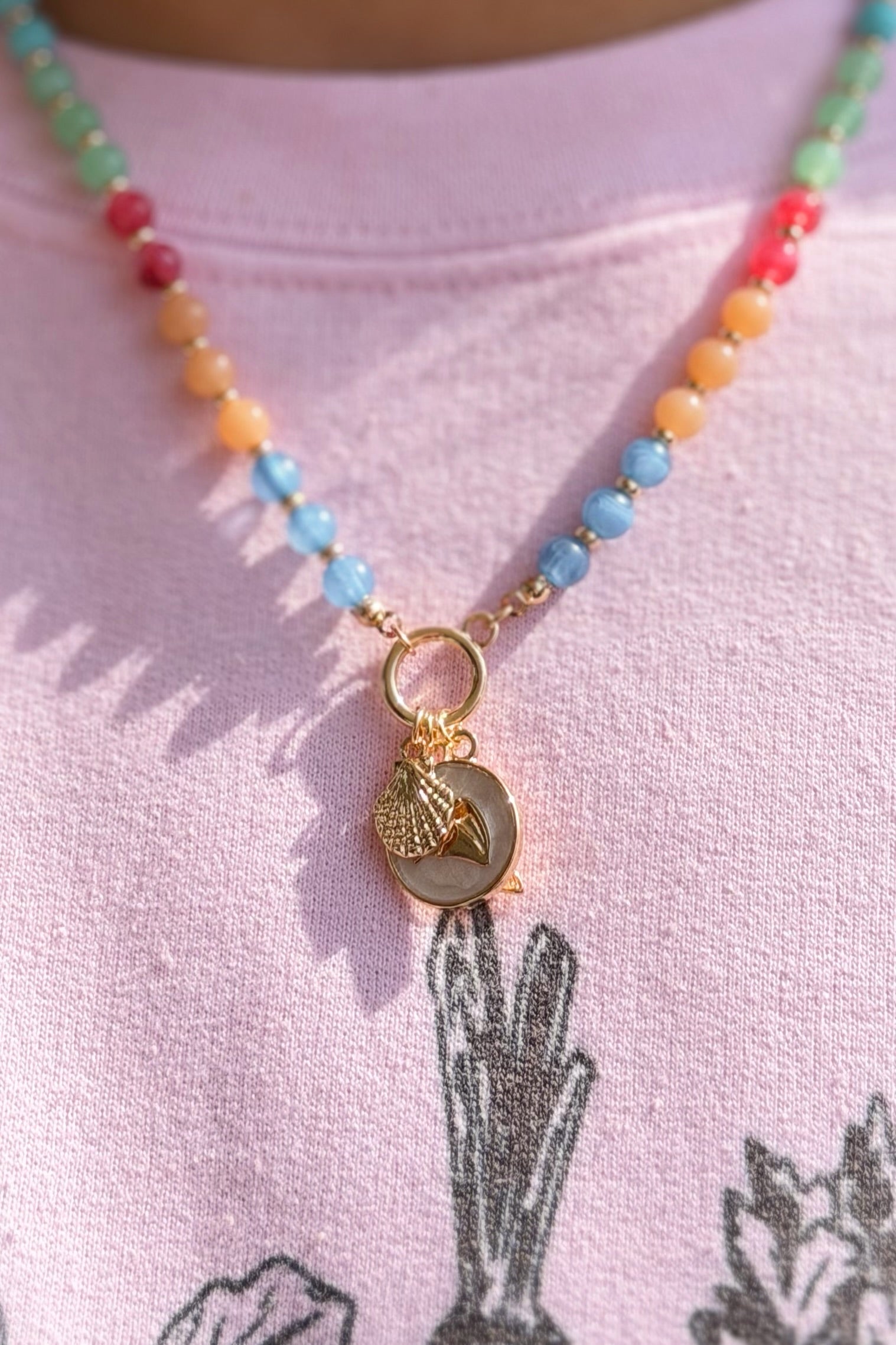 Beaded Nautical Charm Necklace