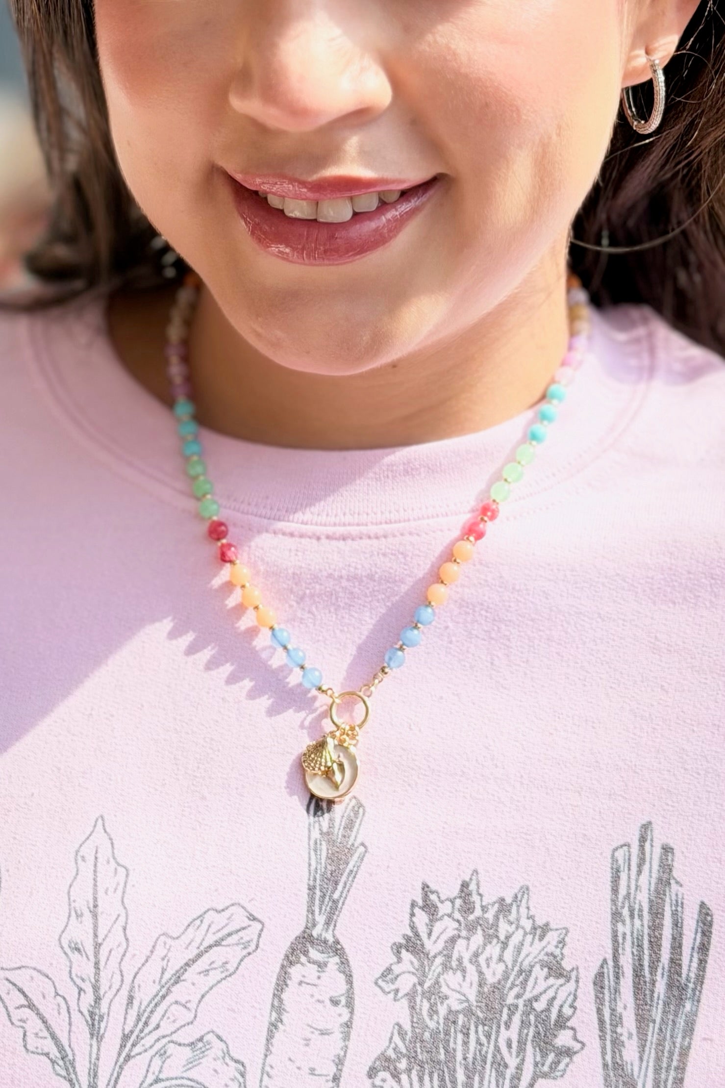 Beaded Nautical Charm Necklace