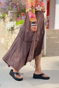 Boho Layered Lace Midi Skirt