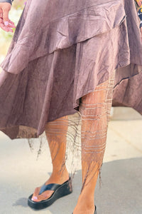 Boho Layered Lace Midi Skirt