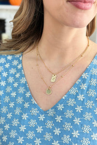 Chambray Eyelet V Neck Dress