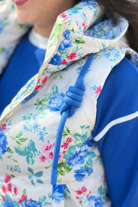 Floral Zip Up Puffer Vest