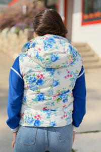 Floral Zip Up Puffer Vest