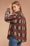 Patch Embroidered Top Brown