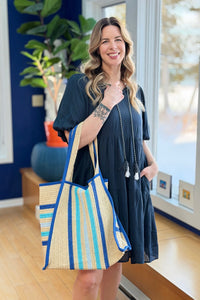 V-Neck Midi Dress W Tassel