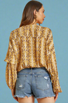 Shimmer Crop Top Tie Yellow