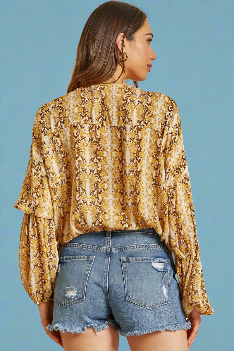 Shimmer Crop Top Tie Yellow