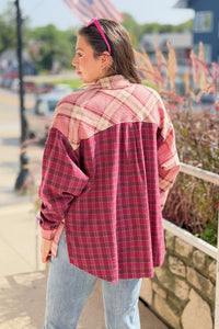 Kambrie Plaid Flannel Shirt - Pink