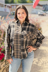 Kambrie Plaid Flannel Shirt - Grey