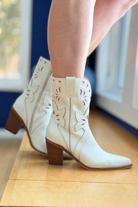 Sorrel Paneled Western Bootie - White