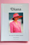 A baby blue colored hardcover book titled "Icons of Style: Diana"