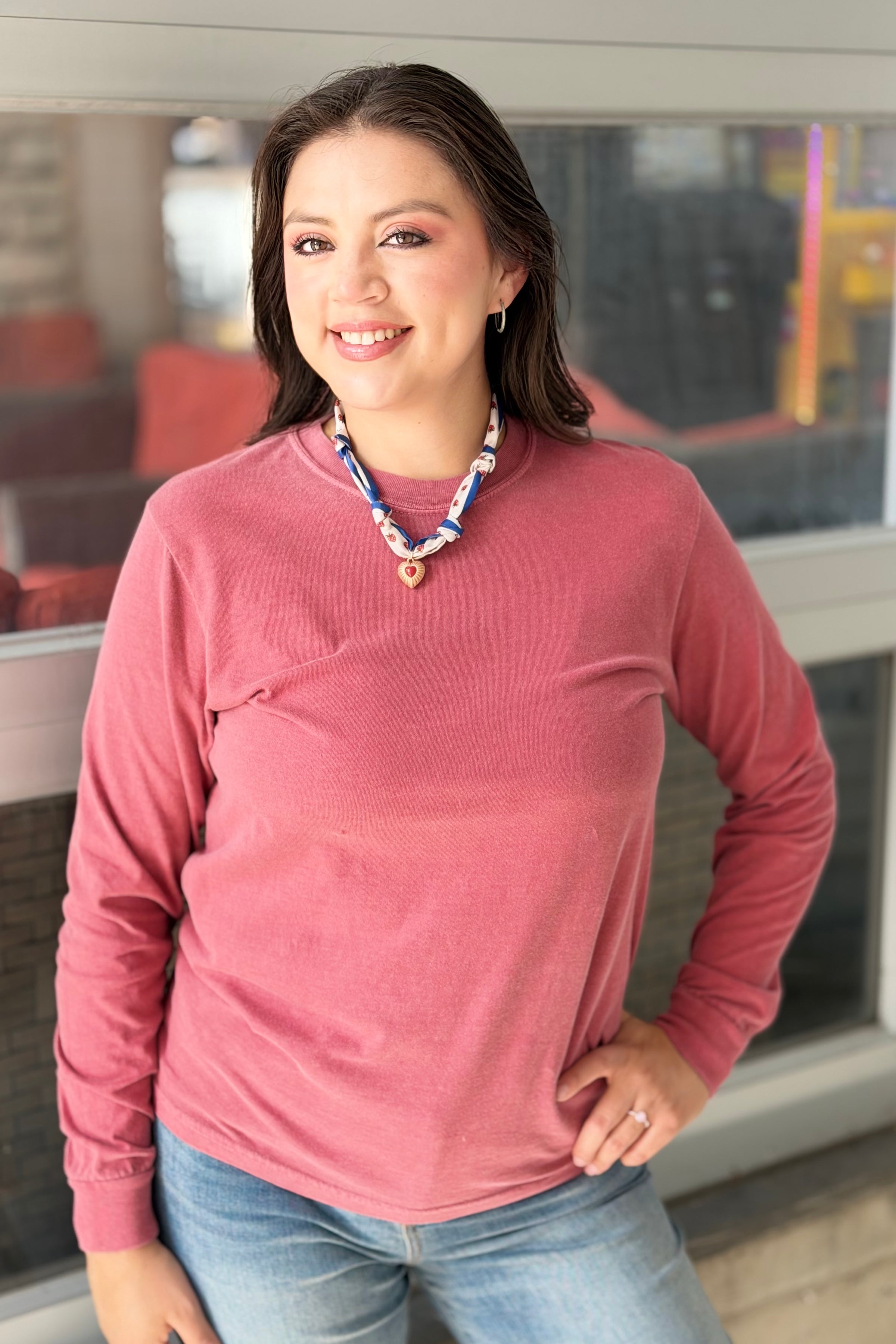 Comfort Long Sleeve Tee - Crimson