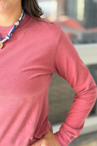Comfort Long Sleeve Tee - Crimson
