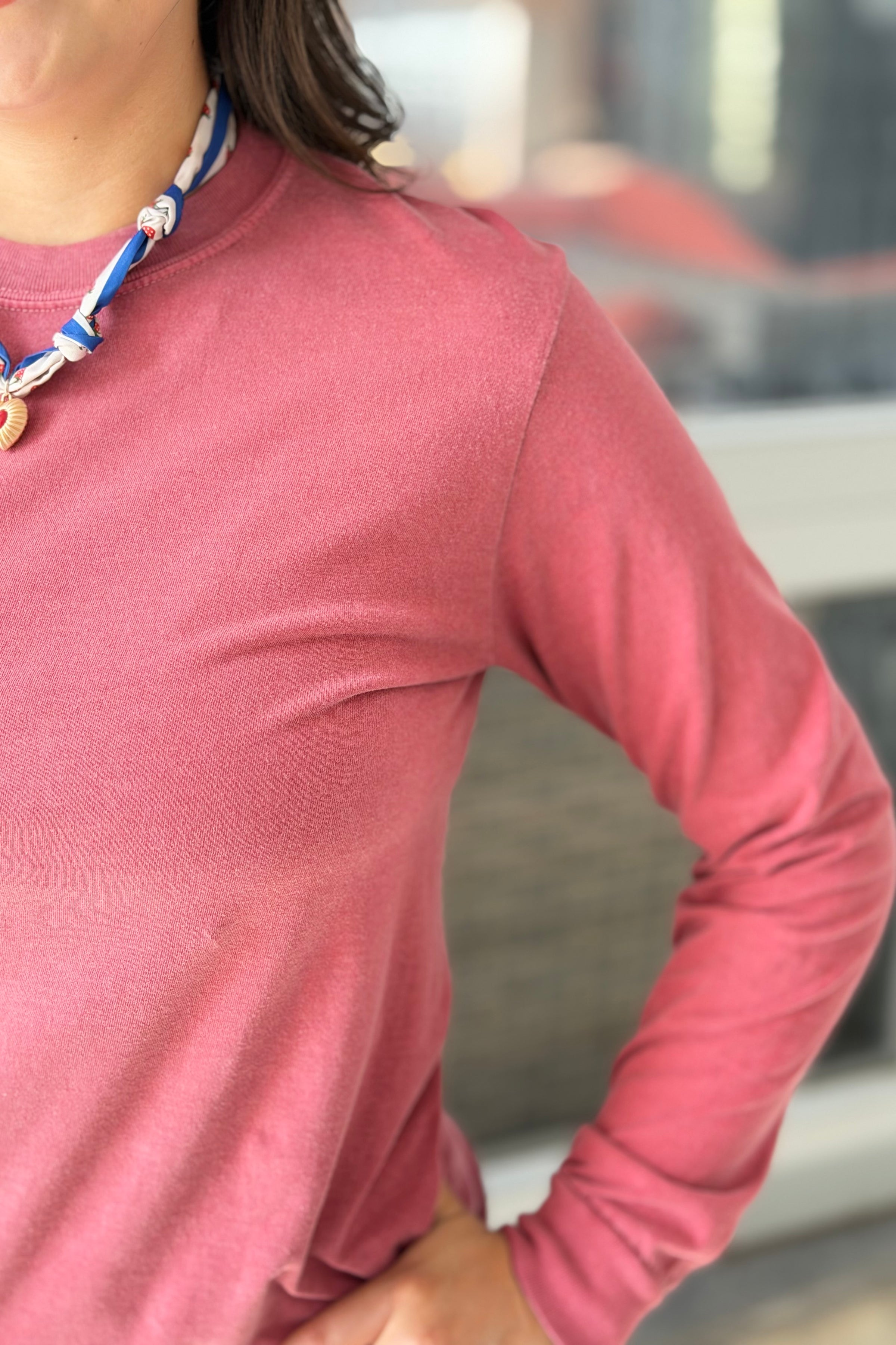 Comfort Long Sleeve Tee - Crimson
