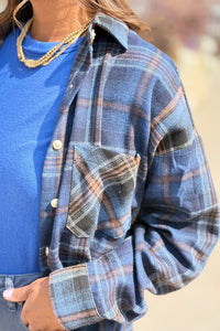Kambrie Plaid Flannel Shirt - Navy