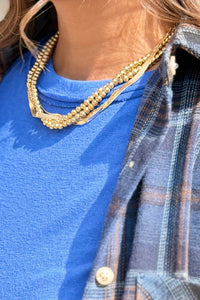 Chain And Bead Layered Necklace