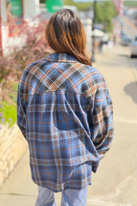 Kambrie Plaid Flannel Shirt - Navy