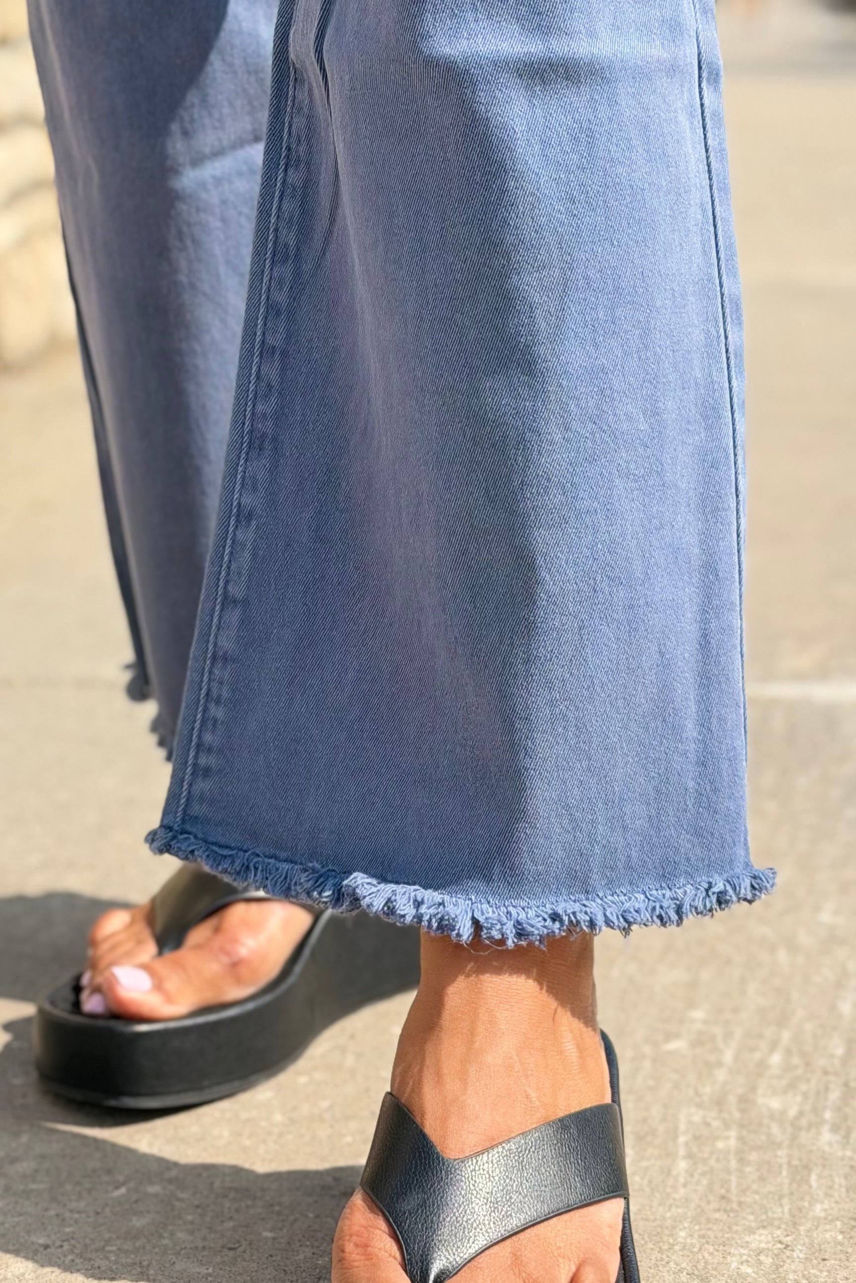 Acid Washed High Waist Pants - Blackberry