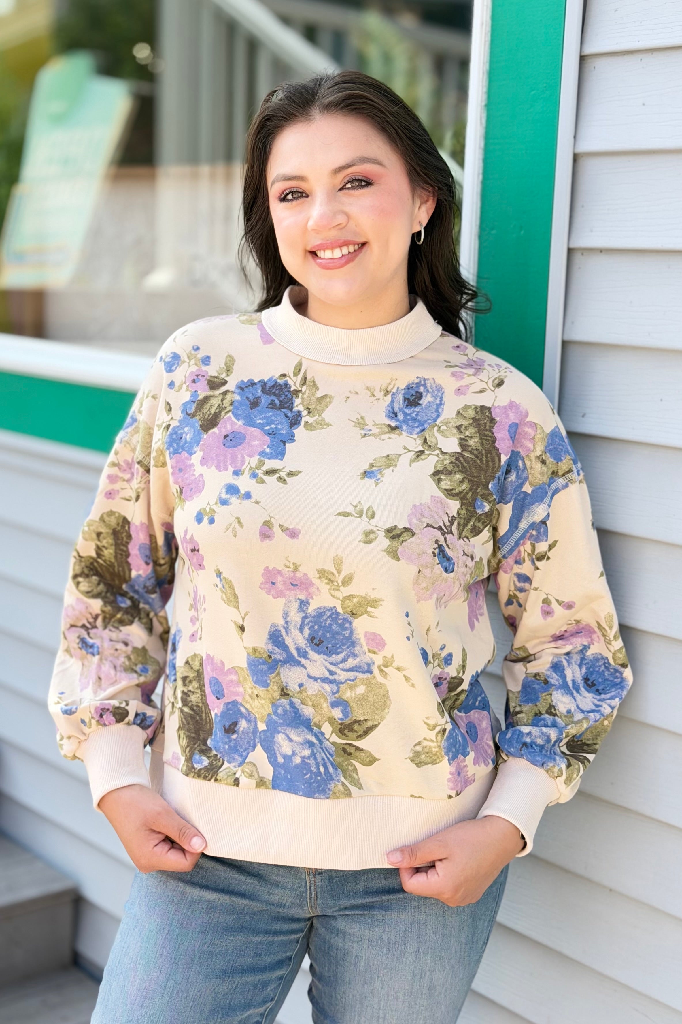 Floral Sweatshirt - Cream