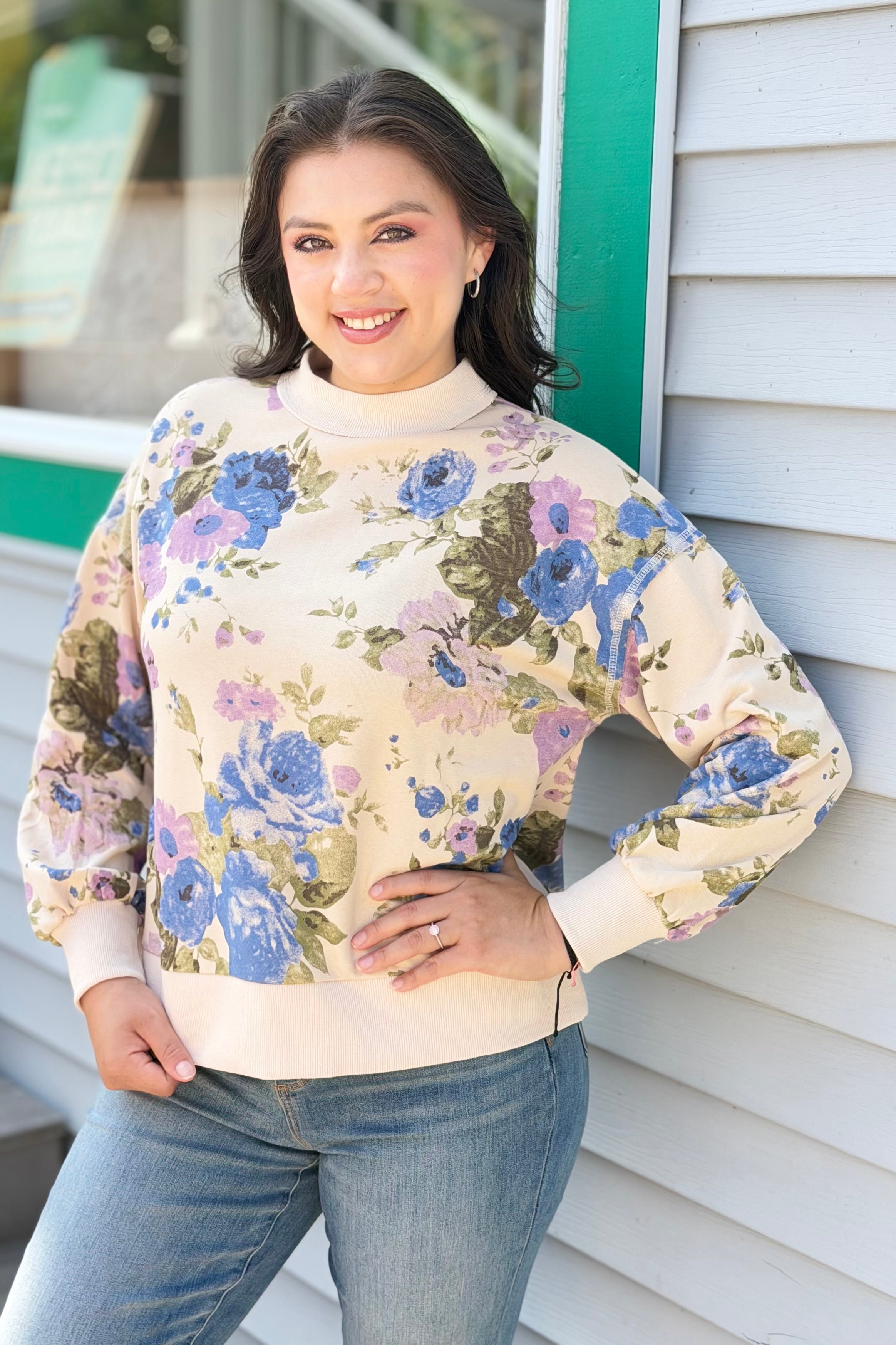 Floral Sweatshirt - Cream