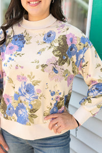 Floral Sweatshirt - Cream