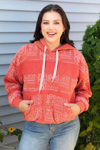 Bandana Print Hoodie - Red