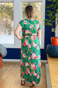 Floral Wrap Maxi Dress - Green