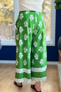 Boho-Chic Wide Leg Pants - Green