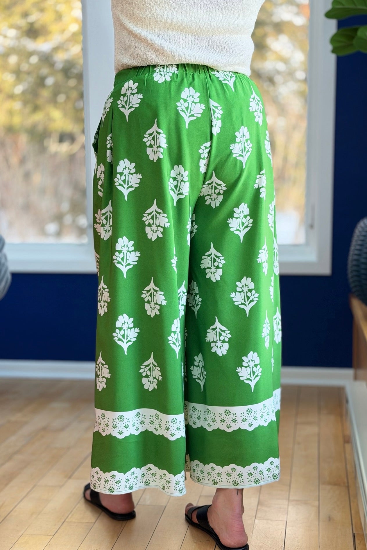 Boho-Chic Wide Leg Pants - Green