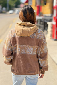 Bandana Print Hoodie - Mocha