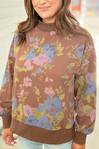 Floral Sweatshirt - Chocolate
