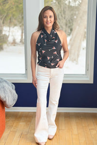 Tummy Control MR White Flare Jeans LV42