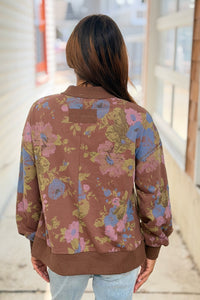 Floral Sweatshirt - Chocolate