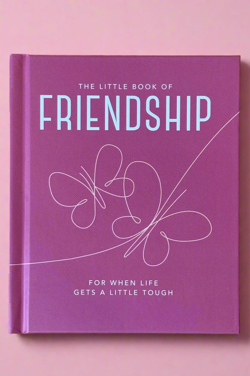 Small pink hardcover book titled "The Little Book of Friendship".
